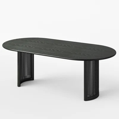 79" Double Pedestal Soild Wood Dining Table Oval Kitchen Table | Wayfair North America