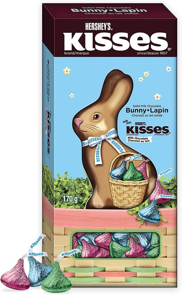HERSHEY'S Chocolate Easter Bunny, with HERSHEY'S Kisses, Easter Candy, Good Candy for Kids, 170 G... | Amazon (CA)