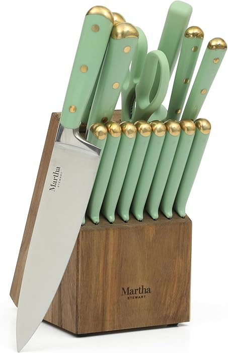 Martha Stewart 16 Piece Lockton High Carbon Stainless Steel Cutlery Kitchen Knife Block Set W/ABS... | Amazon (US)