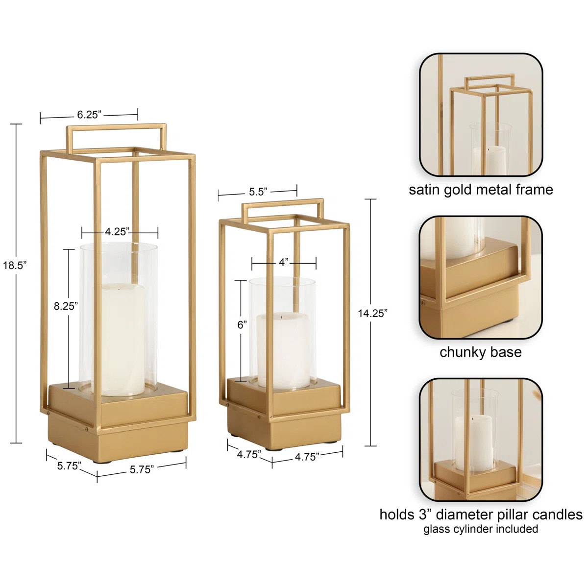 Wood and Metal Two-Piece Candle Holder Set | Wayfair North America