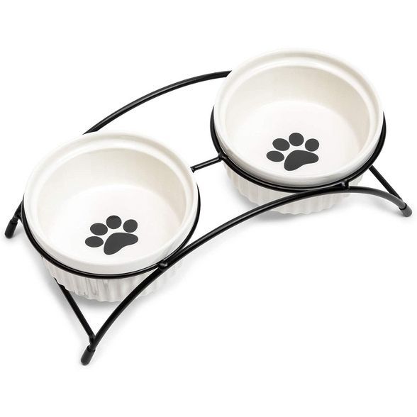 Target/Pets/Dog Supplies/Dog Bowls & Food Storage‎Juvale 3 Pieces Ceramic Pet Bowl with Stand f... | Target