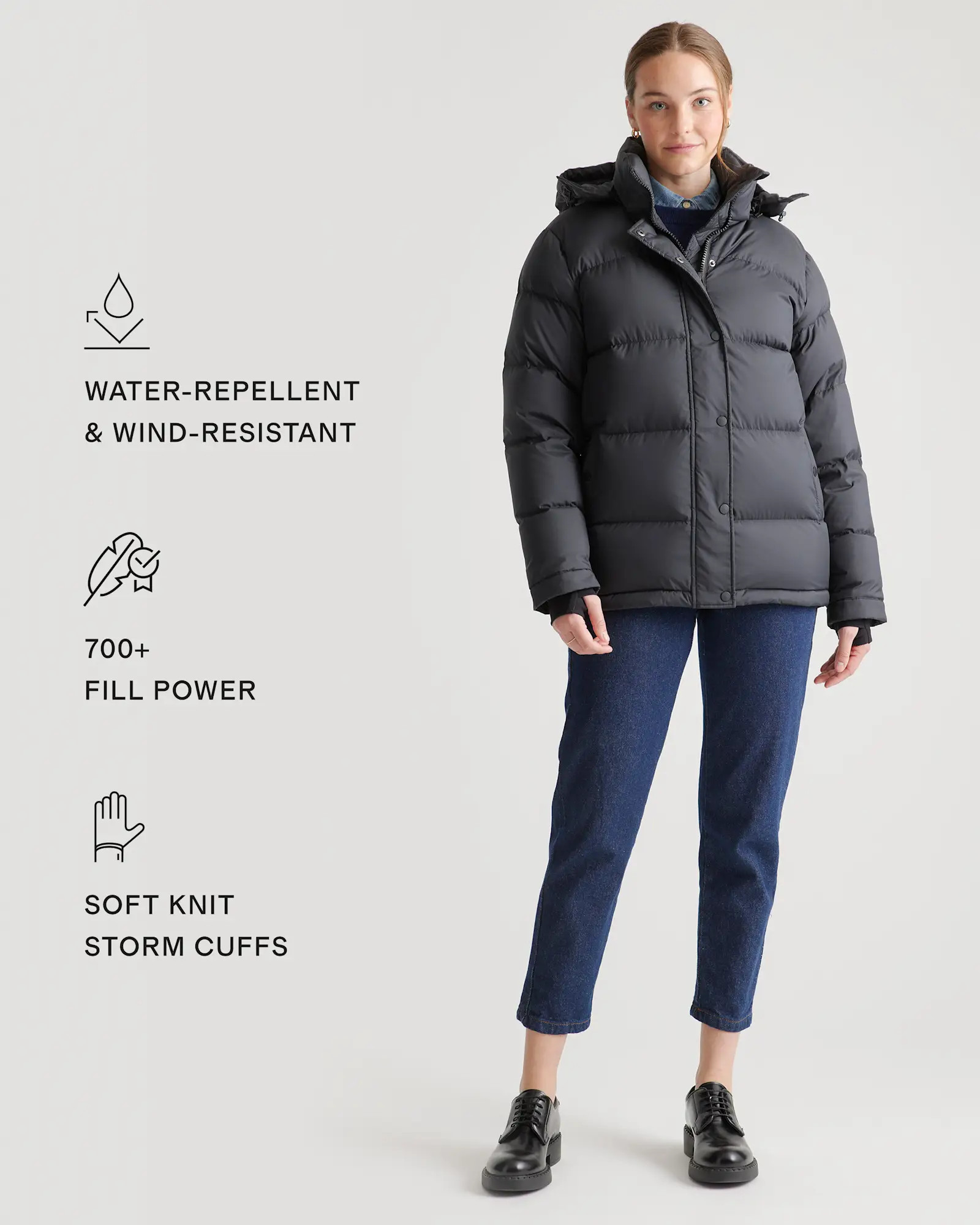 Responsible Down Puffer Jacket in Sea Spray Green | Quince