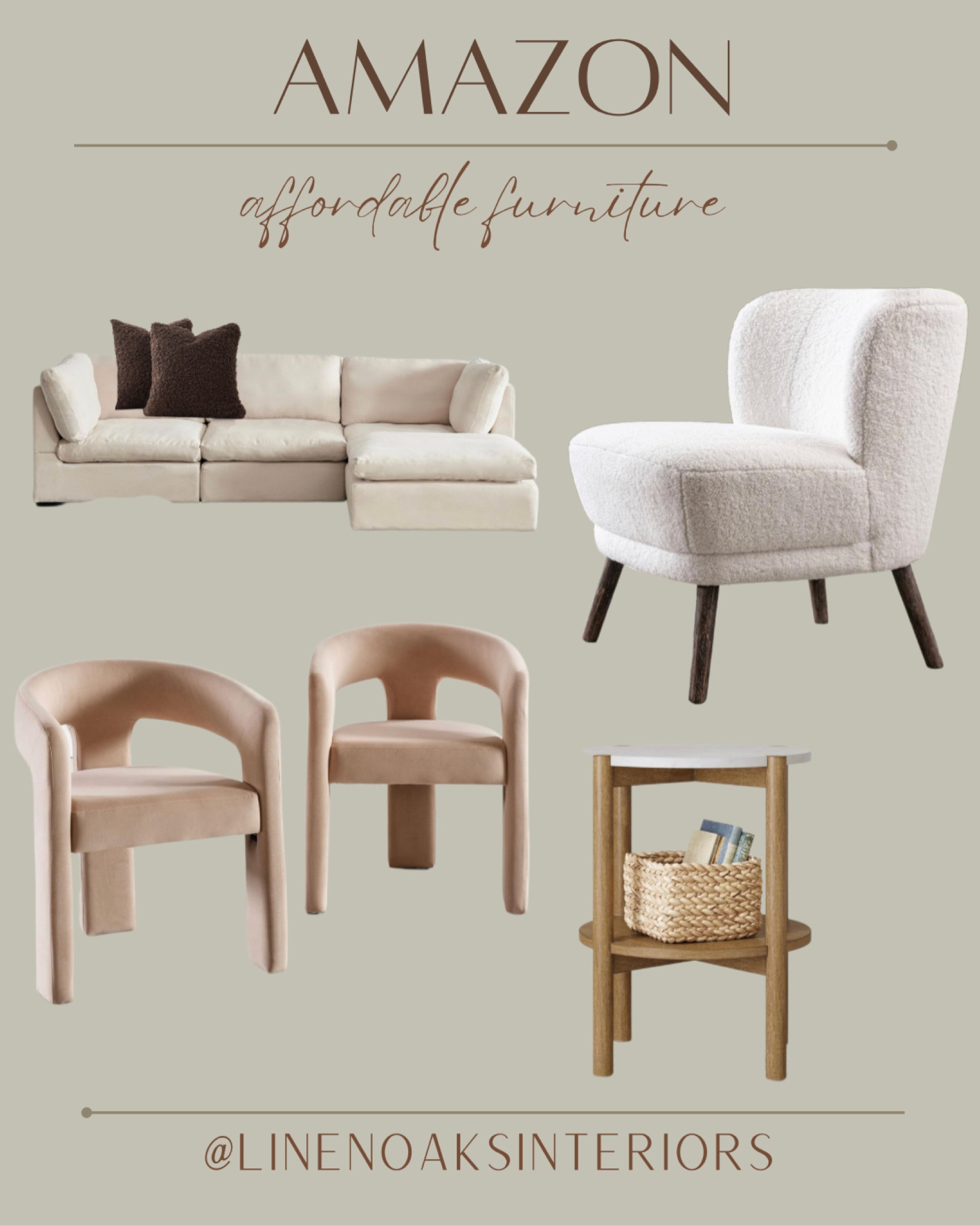 Amazon furniture 
End table
Chairs
Cloud couch
Cloud sofa
Sofa 
Accent chair
Barrel chair
End table 

#LTKHoliday #LTKhome #LTKCyberWeek