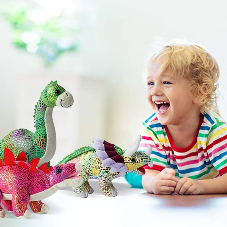 Plush Dinosaur Stuffed Animal Set of 4 Soft Dinosaur Toys for Boys and Girls, 12 Inches Each Stuf... | Walmart (US)