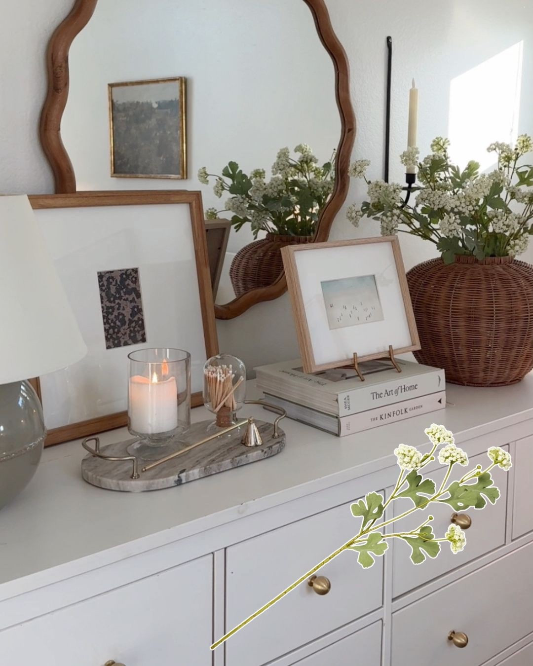 Dresser styling, faux flowers 

#LTKSeasonal #LTKHome #LTKmorningroutine