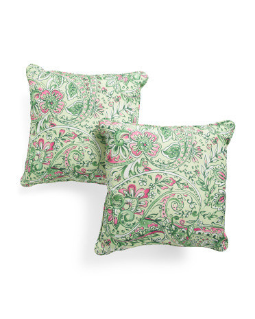 2pk 18x18 Garden Gala Paisley Outdoor Pillows | Polyester | Marshalls