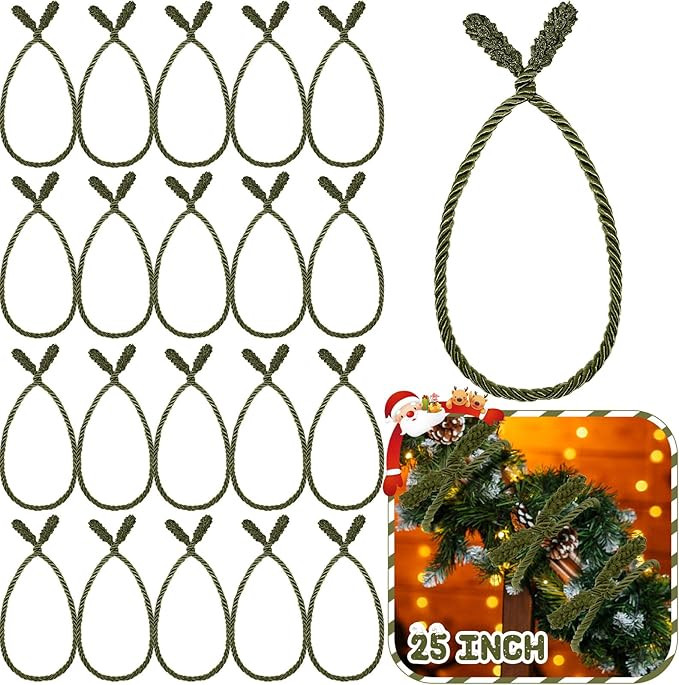 Zhengmy 20 Pcs 25 Inch Extra Long Christmas Garland Ties Christmas Decorative Twist Ties for Bani... | Amazon (US)