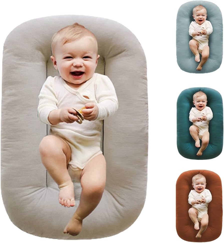 Baby Lounger,100% Cotton Baby Lounger Pillow for Newborn 0-12 Months,Breathable & Portable Baby N... | Amazon (US)