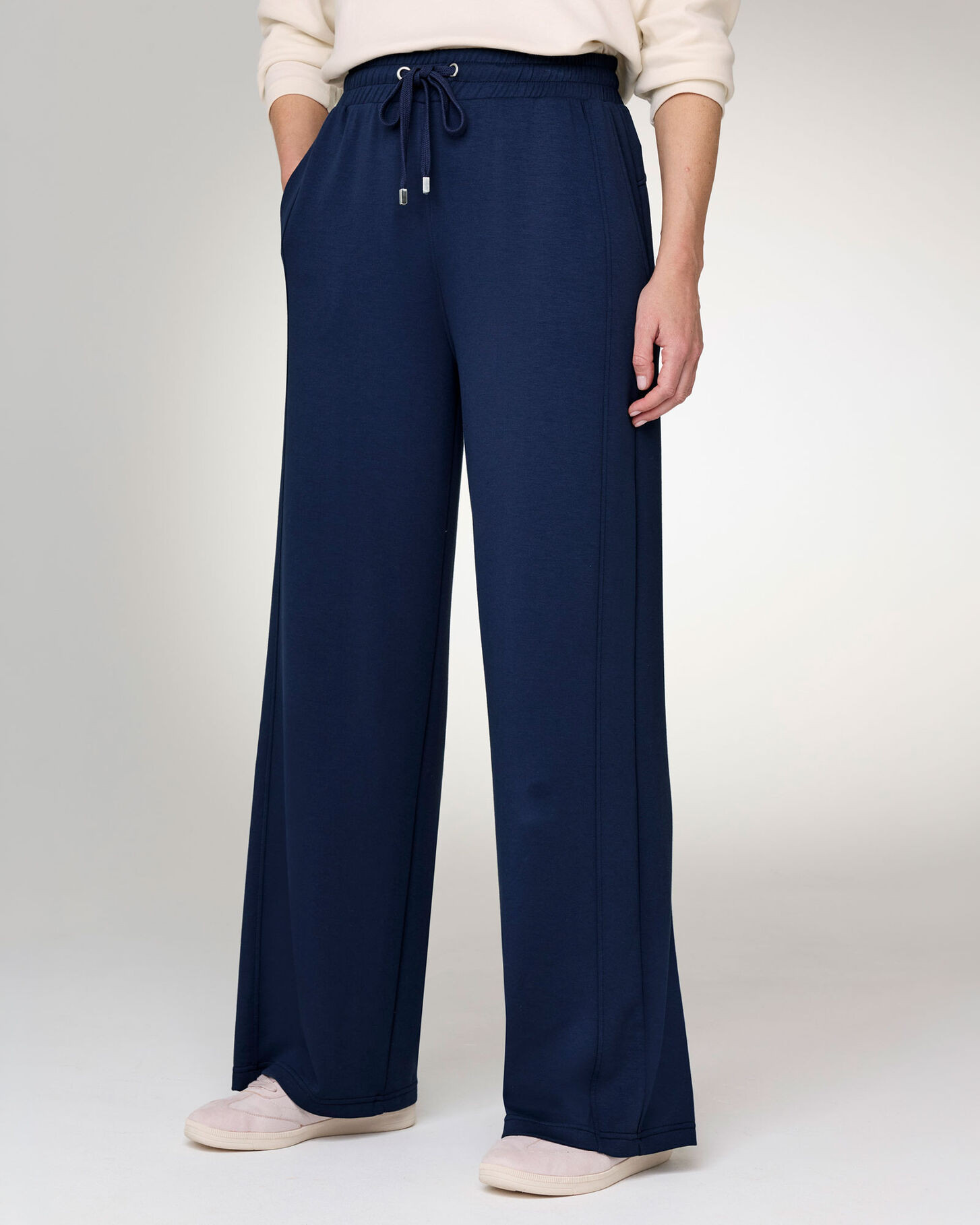 Wide Leg Jersey Joggers  - Brown | Cotton Traders (UK)