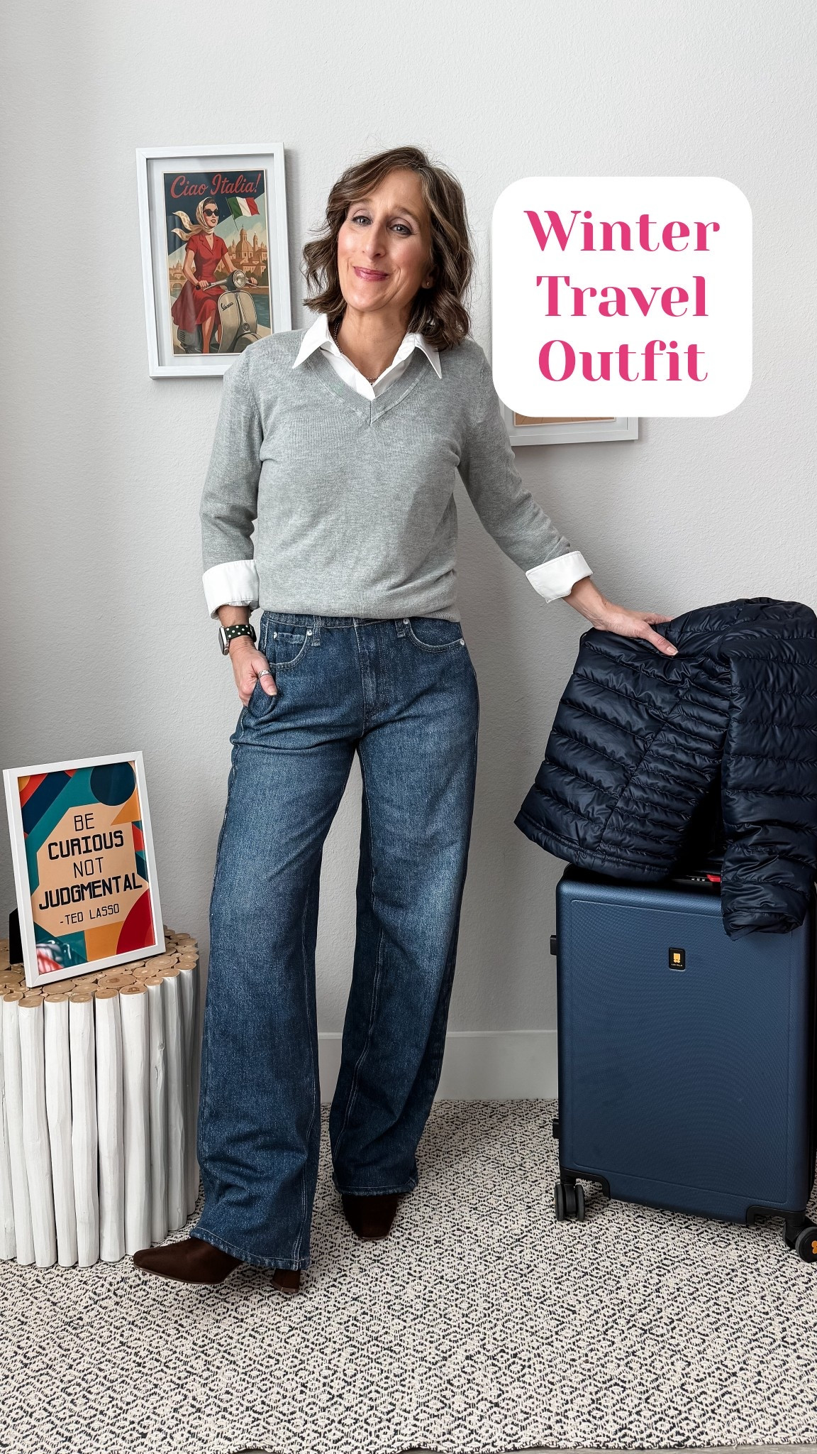 Winter Travel Outfit {in sweats😱}
Sweats, I mean Jeans, run large, Wearing XS 

#LTKTravel #LTKPetite