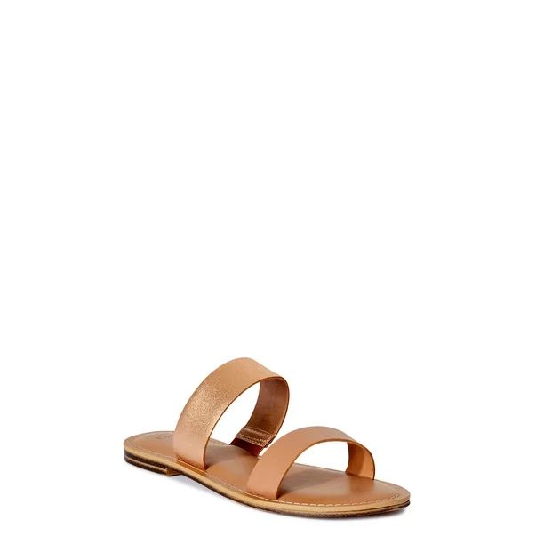Time and Tru Women's Two Band Sandals (Medium and Wide Widths Available) | Walmart (US)