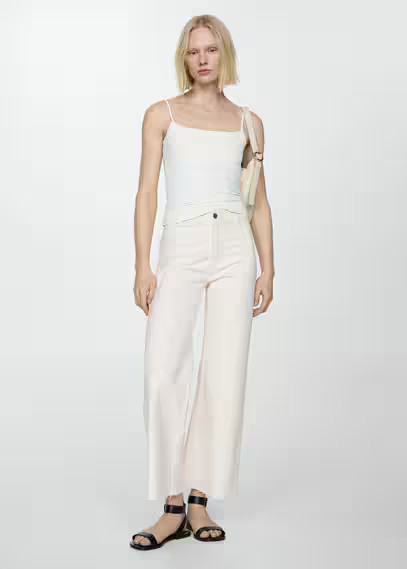 Jeans culotte high waist -  Women | Mango USA | MANGO (US)