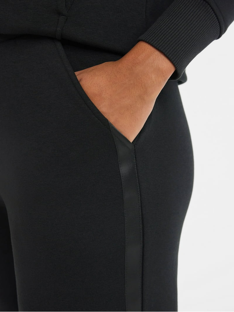 Avia Women's and Women's Plus Fleece Sweatpants with Satin Trim, Sizes XS-4X | Walmart (US)