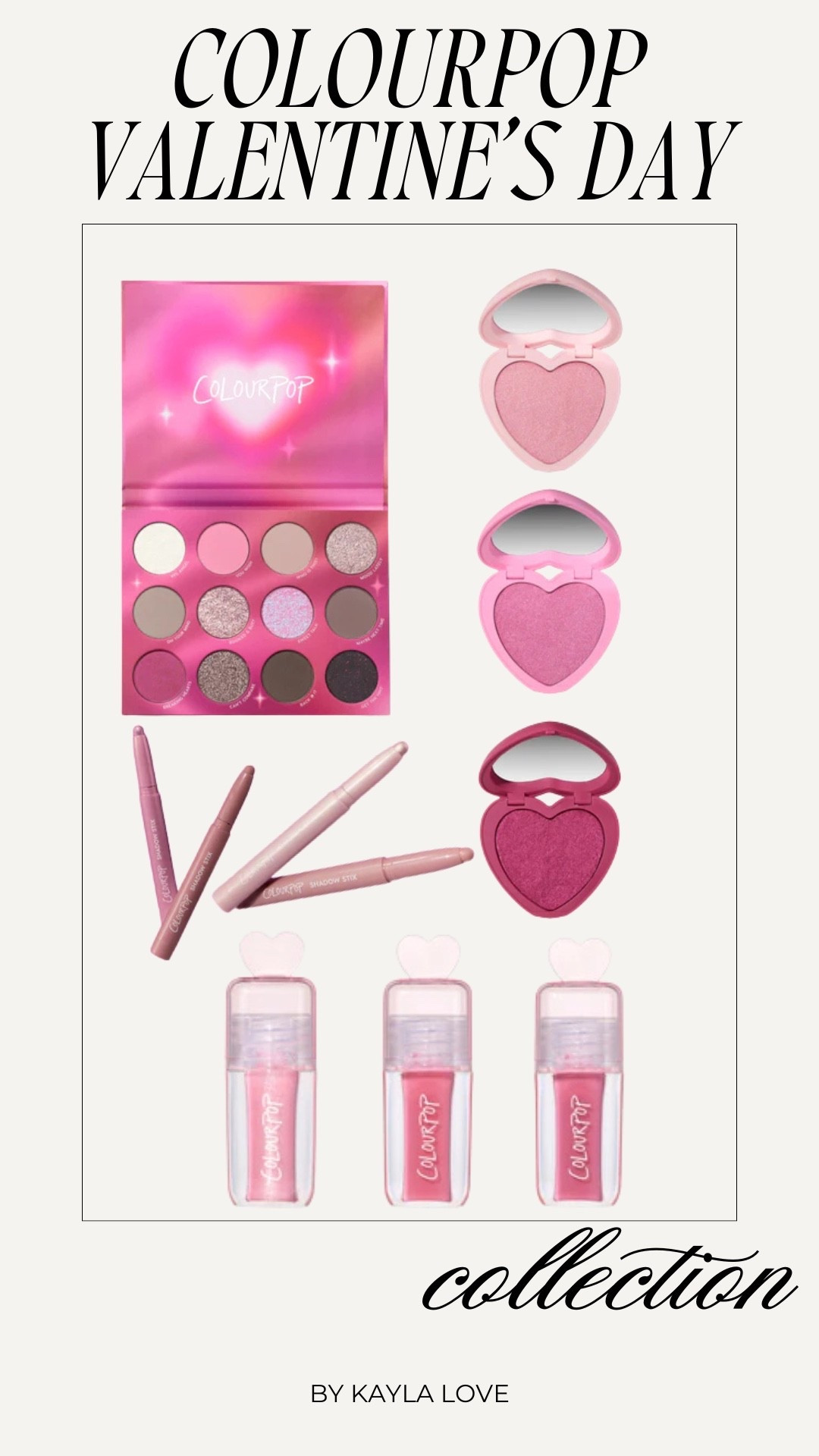 Colourpop’s new Valentine’s Day collection just recently dropped! They sent me some PR and I am loving all the pink tones and shades. Their eye shadow palette has great pigmentation and the blushes are perfect for the upcoming holiday ♥️ 

#LTKBeauty #LTKSeasonal #LTKValentine