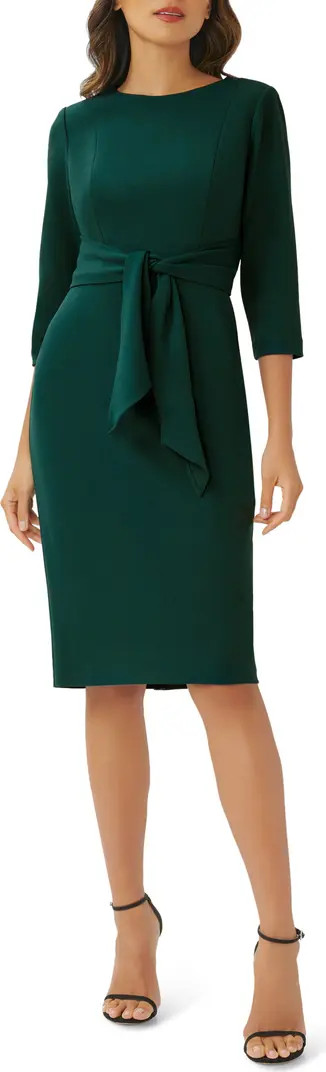 Tie Waist Crepe Sheath Dress | Nordstrom