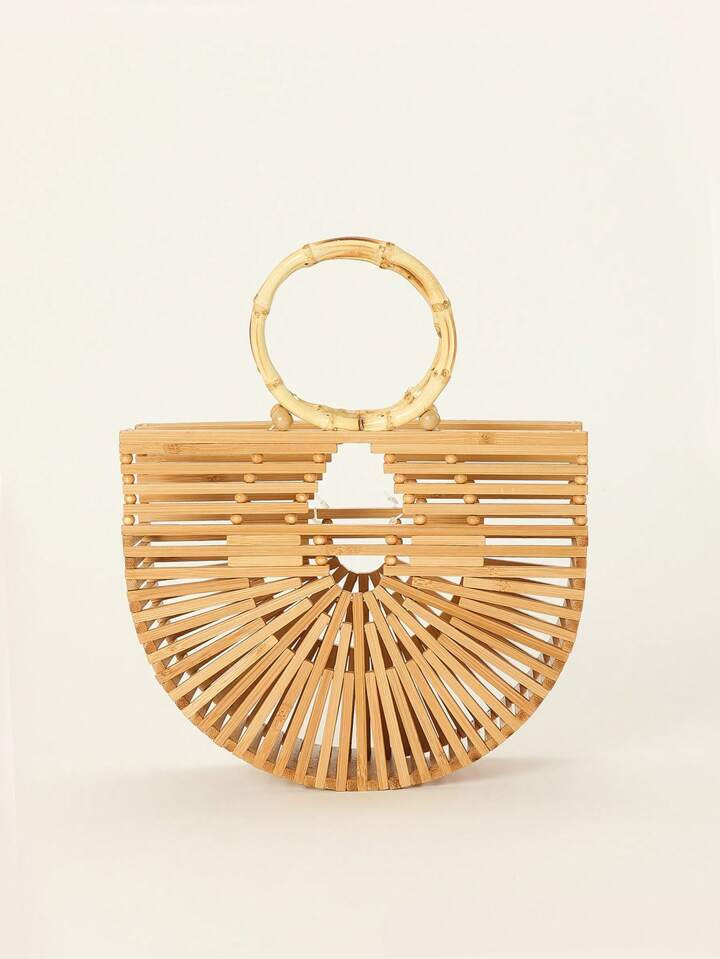 Small Satchel Bag Bamboo For Vacation | SHEIN