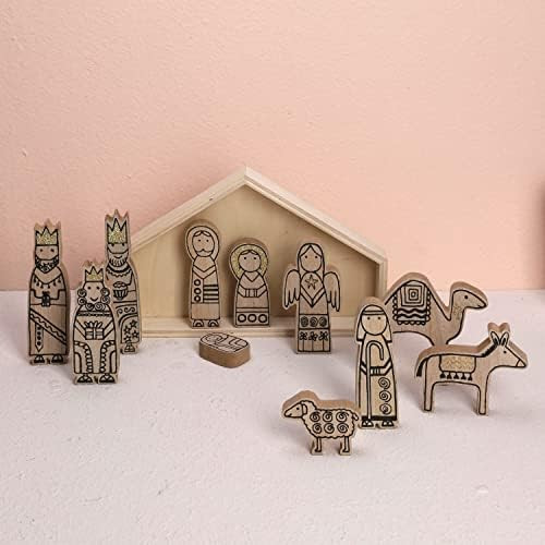 WONDROUS' DECO Wooden Nativity Set, Small Christmas Nativity Set, Mini Nativity Ornament for Chri... | Amazon (US)