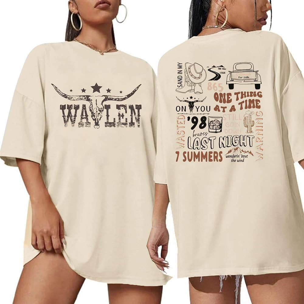 Amazon.com: Cow Skull Shirts for Women Western Graphic T Shirts Oversized Country Music Shirt Rod... | Amazon (US)