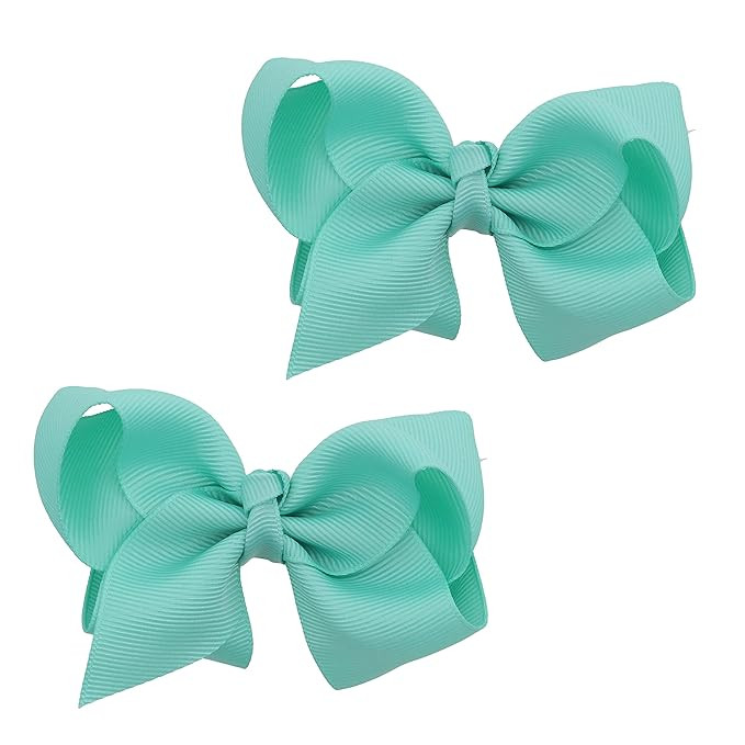 3 Inch Grosgrain Bow for Little Girls- Set of 2 (Mint) | Amazon (US)