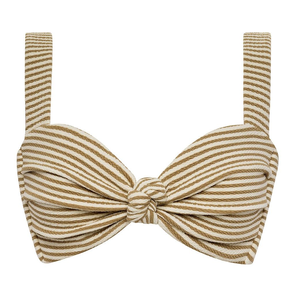 Neutral Stripe Hayden Bikini Top | Montce