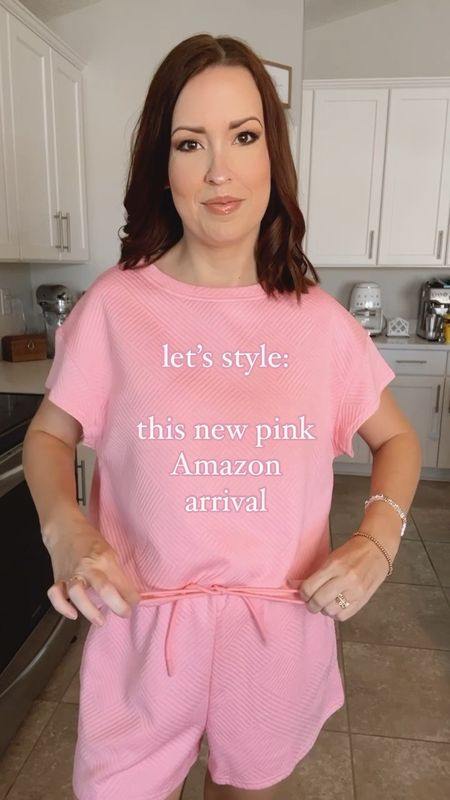 Let’s style this new pink Amazon arrival 💕

Sizing info:
Medium in set
Small in denim jacket 

The perfect spring lounge set for running errands!

#LTKshoecrush #LTKstyletip #LTKVideo