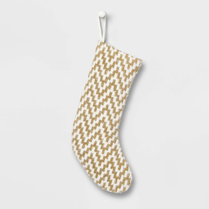 20" Fuzzy Knit Chevron Christmas Stocking - Wondershop™ | Target