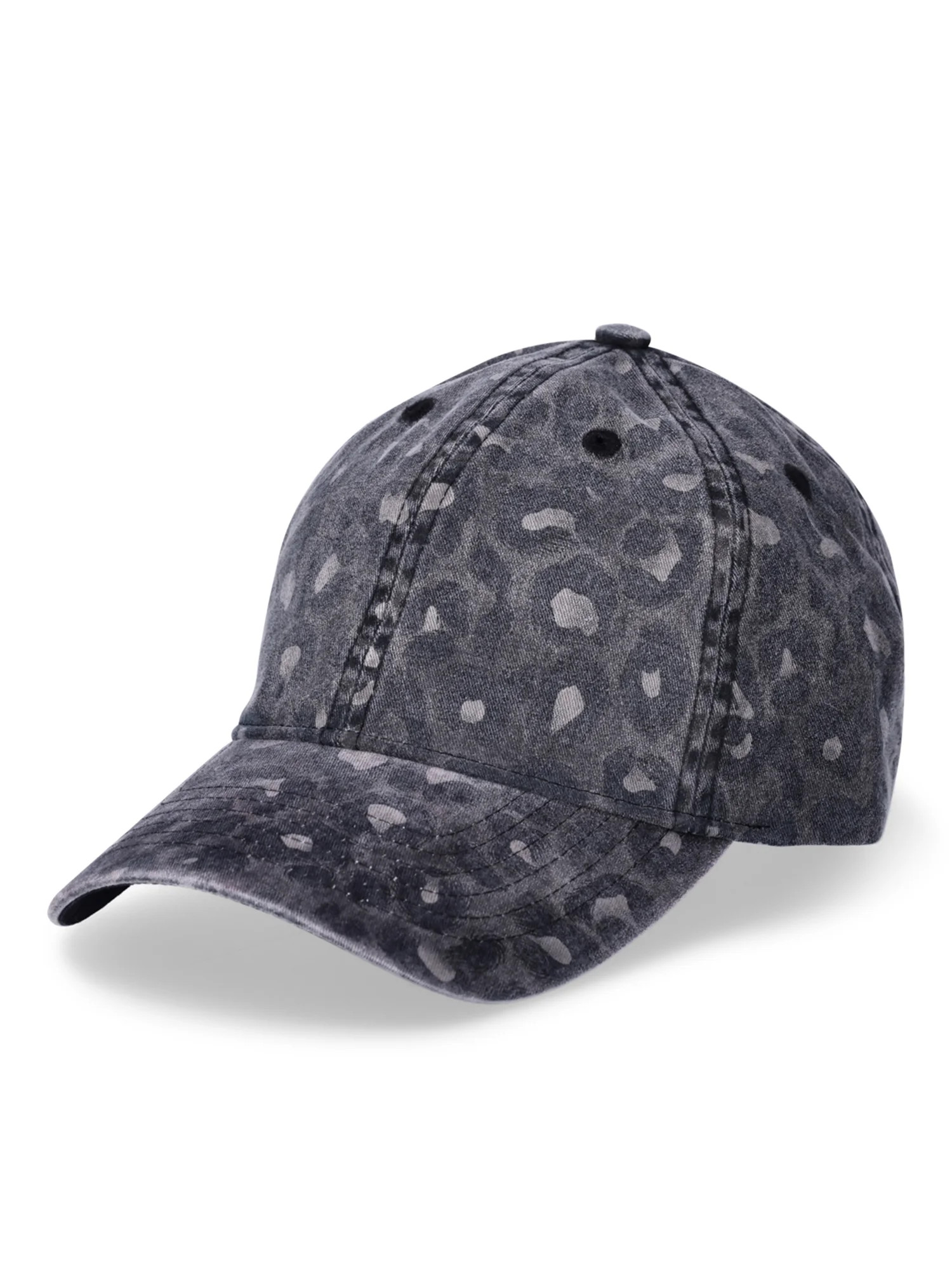 Time and Tru Women's Cotton Twill Black Leopard Baseball Hat, Black | Walmart (US)