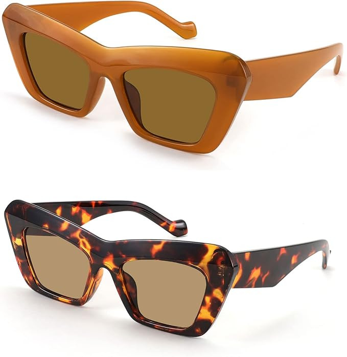 Karsaer Vision Retro Vintage Cateye Square Sunglasses Plastic Frame | Amazon (US)