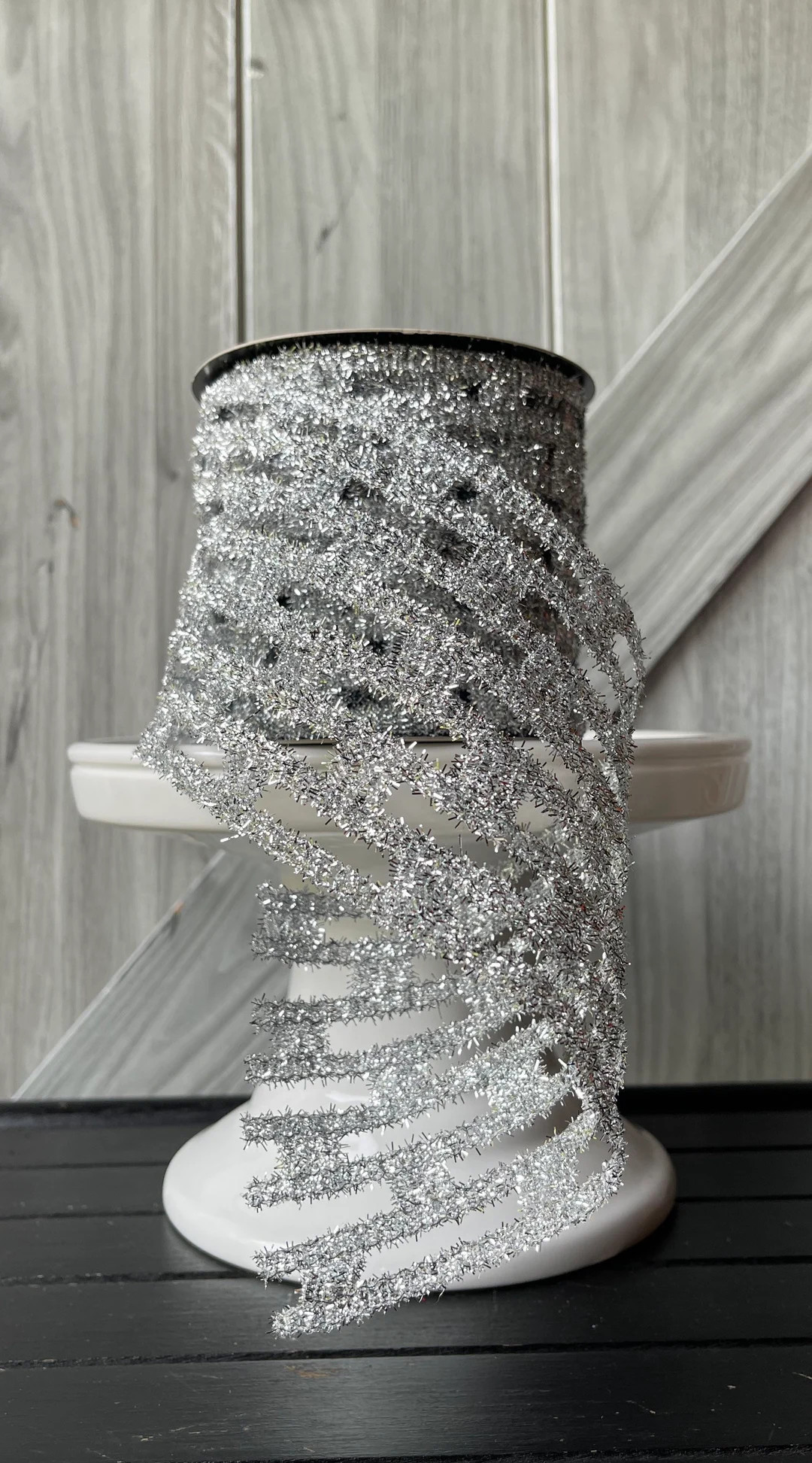 D Stevens 10 Yards 4 Inch Ribbon Silver Tinsel Ribbon - Etsy | Etsy (US)