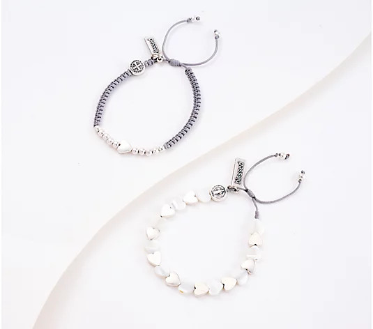My Saint My Hero Sisters of the Heart Bracelet Set, Silvertone - QVC.com | QVC