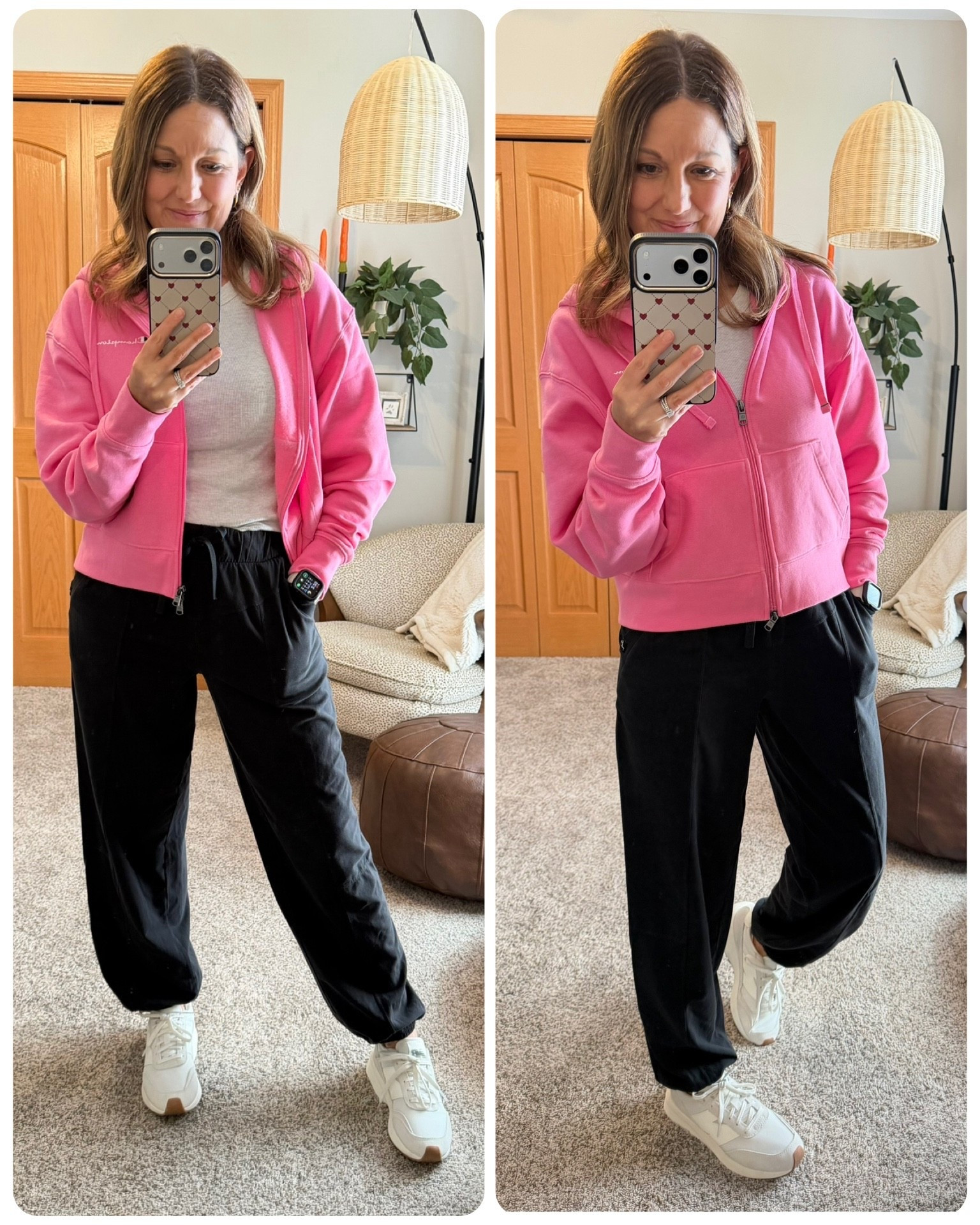 My WFH look yesterday! 

These Champion zip up hoodies from 🎯 are the best! I have two colors - fit tts, I’m in size S. 

Loving these joggers from JoyLab at 🎯 - they have a fun v-yolk in the front - fit tts, in size S. 

And finally, you can’t go wrong with a pair of New Balance neutral tennies from DSW - fit tts!

Target | DSW | Spring casual look 

#LTKActive #LTKSaleAlert #LTKOver40
