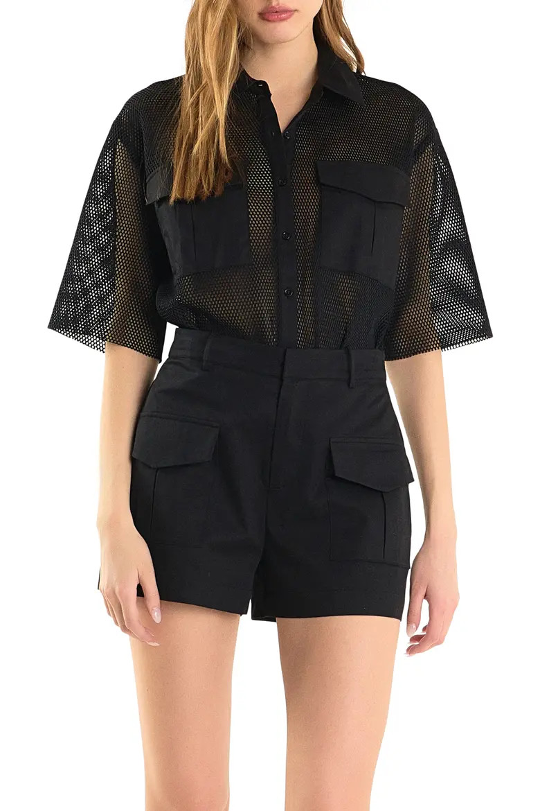 Pocket Mesh Shirt (Women) | Nordstrom | Nordstrom