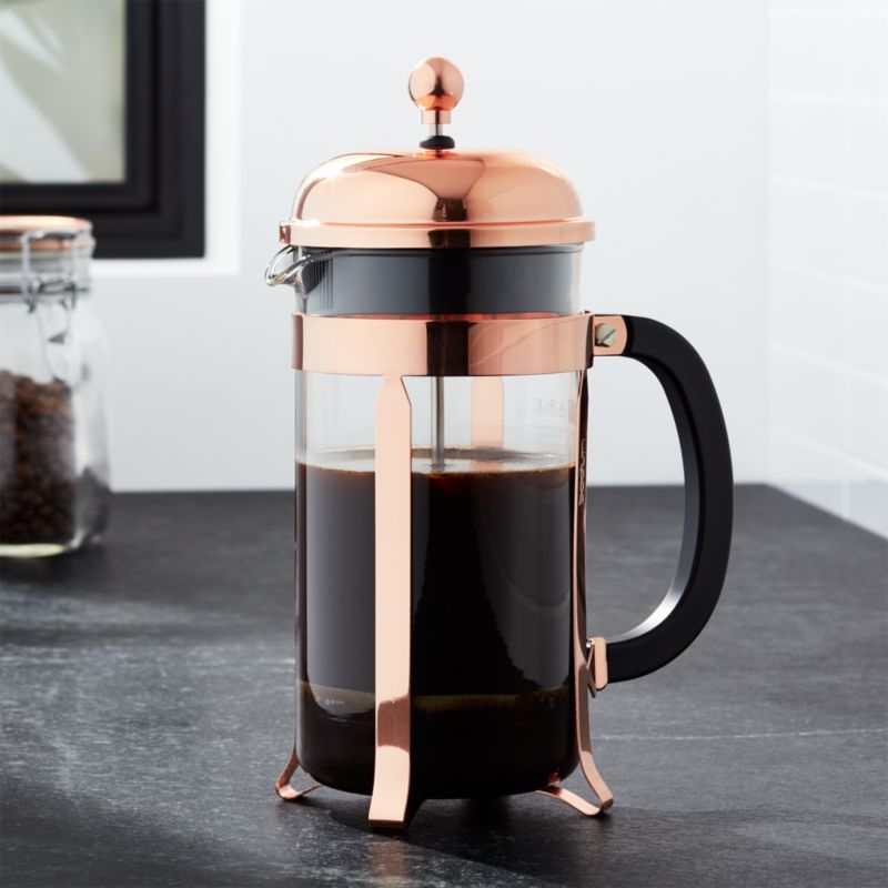 Bodum Chambord Copper 34 Ounce French Press + Reviews | Crate and Barrel | Crate & Barrel