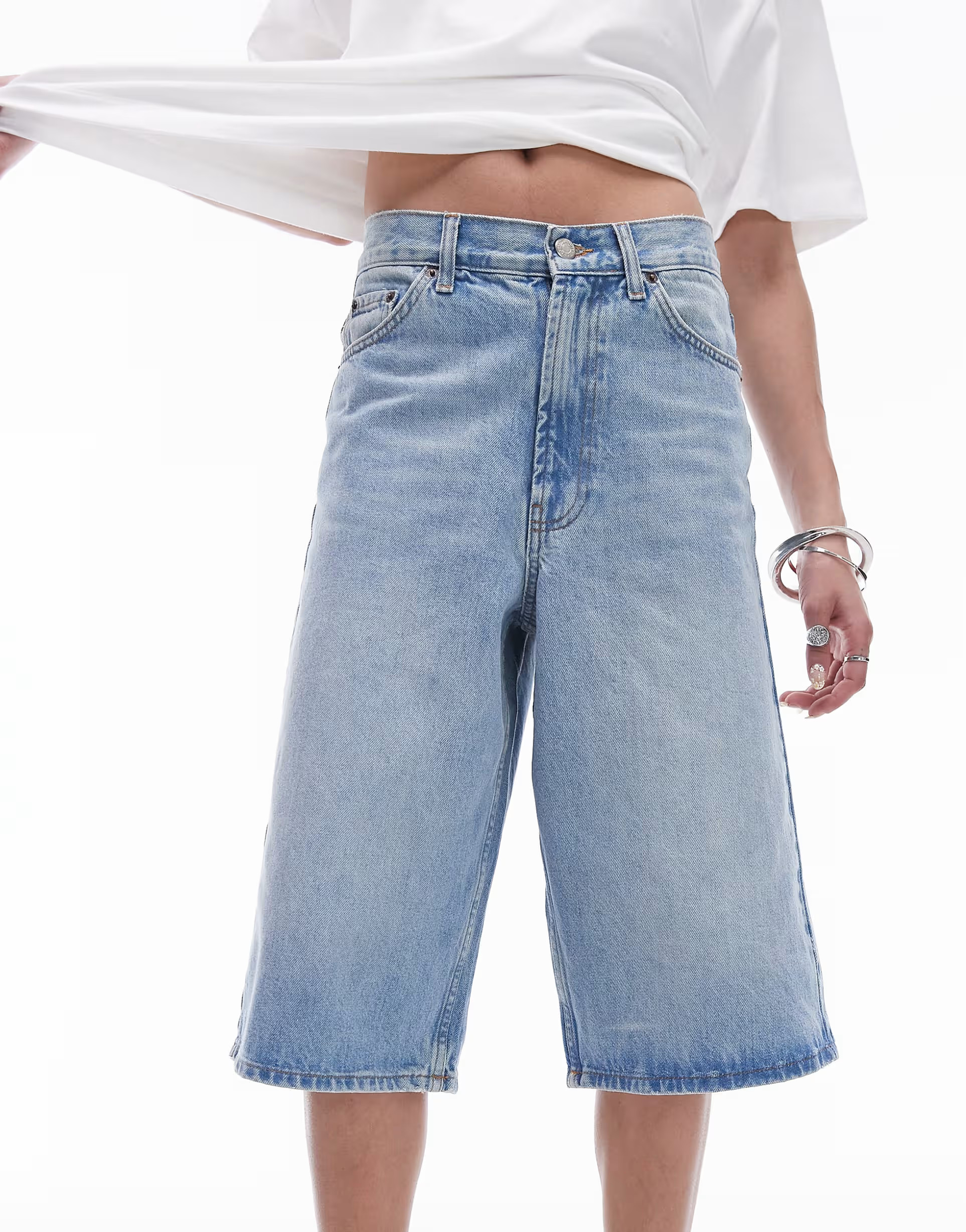 Topshop denim board jort in bleach | ASOS (Global)
