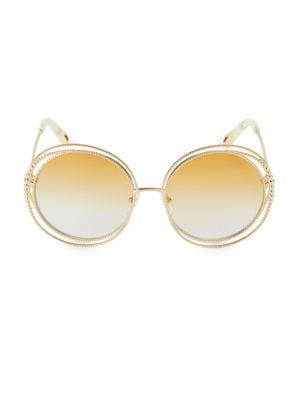 Carlina Chain 58MM Round Sunglasses | Saks Fifth Avenue
