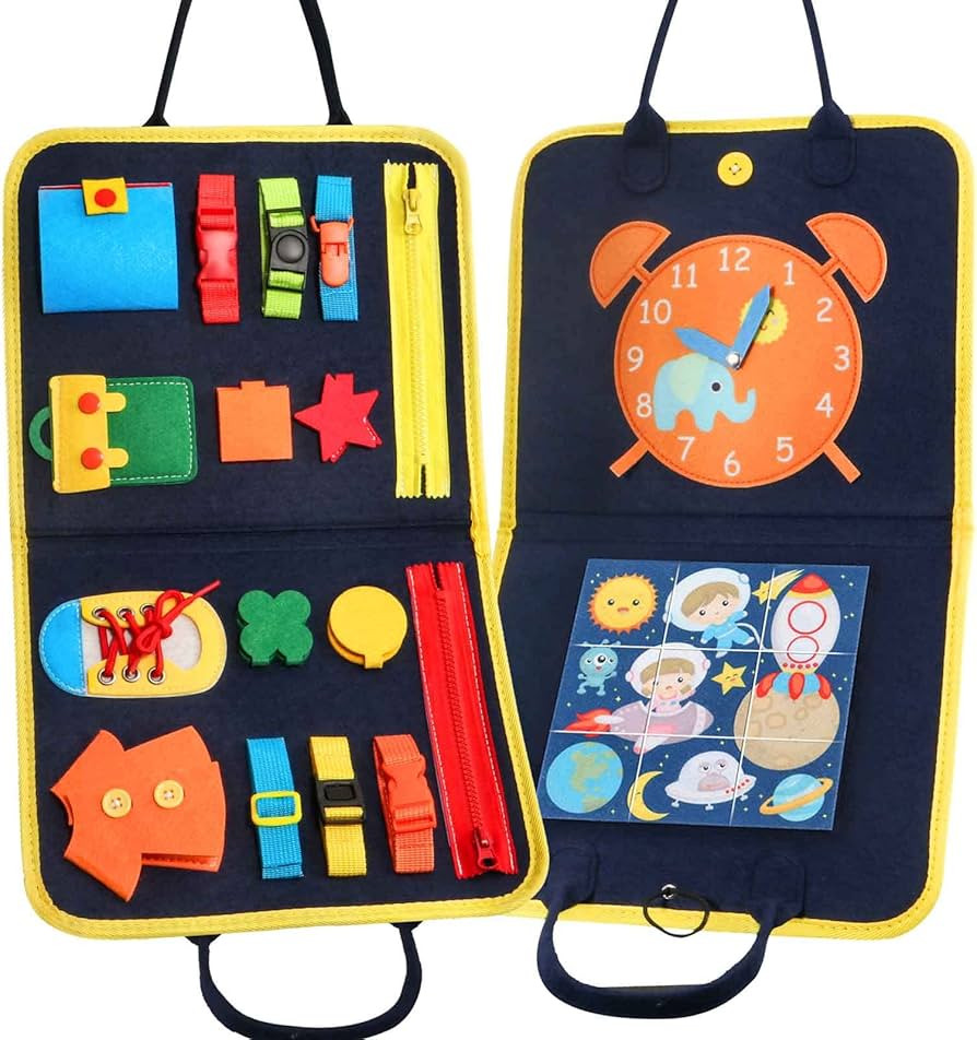 Busy Board for Toddlers Toys Age 2 3 4 Girls Boys, Montessori Busy Book Activities Board Life Dre... | Amazon (UK)