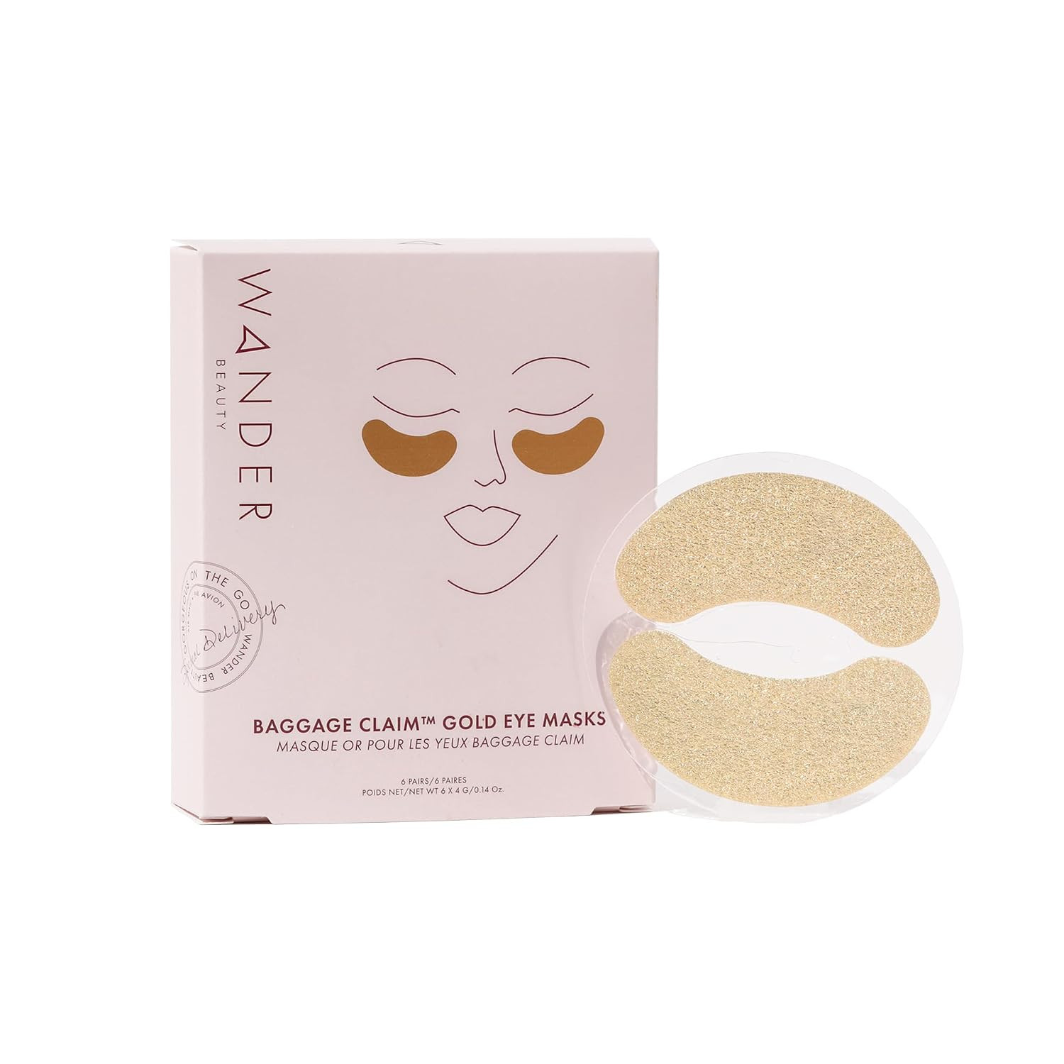 Wander Beauty Baggage Claim - Gold Foil Under Eye Patches For Dark Circles and Puffiness - Under Eye Mask Depuffs & Firms - Brightening Eye Mask for Under Eye Bags (6 Pairs) | Amazon (US)