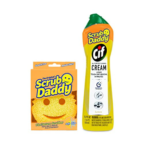 Scrub Daddy Sponges & Cif All Purpose Cleaner, Lemon - Non Scratch Sponges for Kitchen + Bathroom - Scrubber and Multipurpose Cleaner Cream - Cleaning Supplies Kit | Amazon (US)