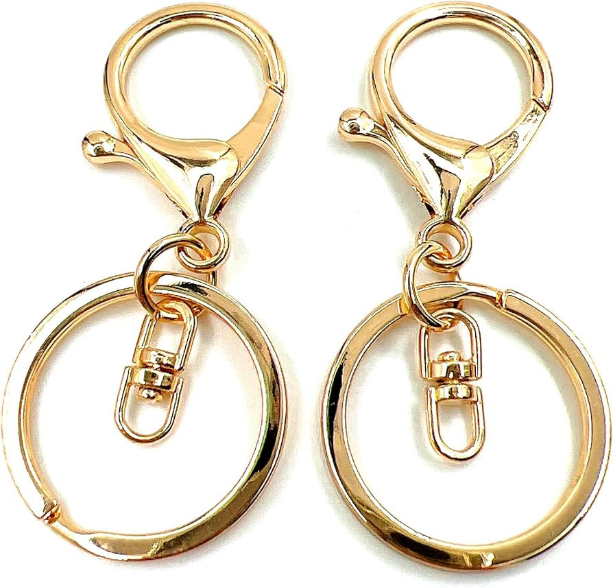20Pcs Lobster Clasps Swivel Hooks, Lobster Clasp Trigger Clips with Flat Split Keychain Ring and ... | Amazon (US)