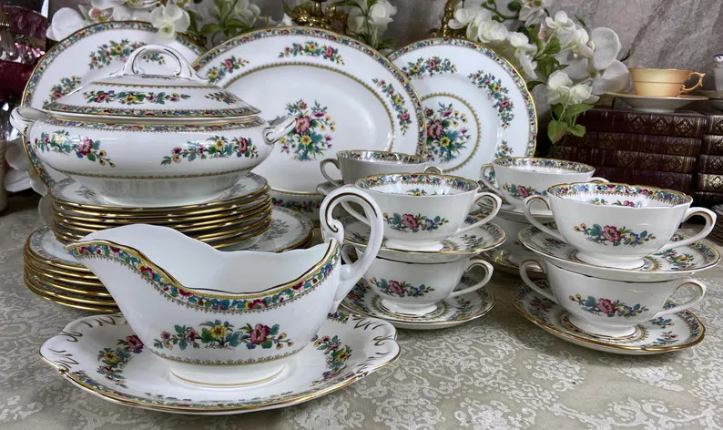Vintage Coalport Ming Rose dinner set | Etsy (US)