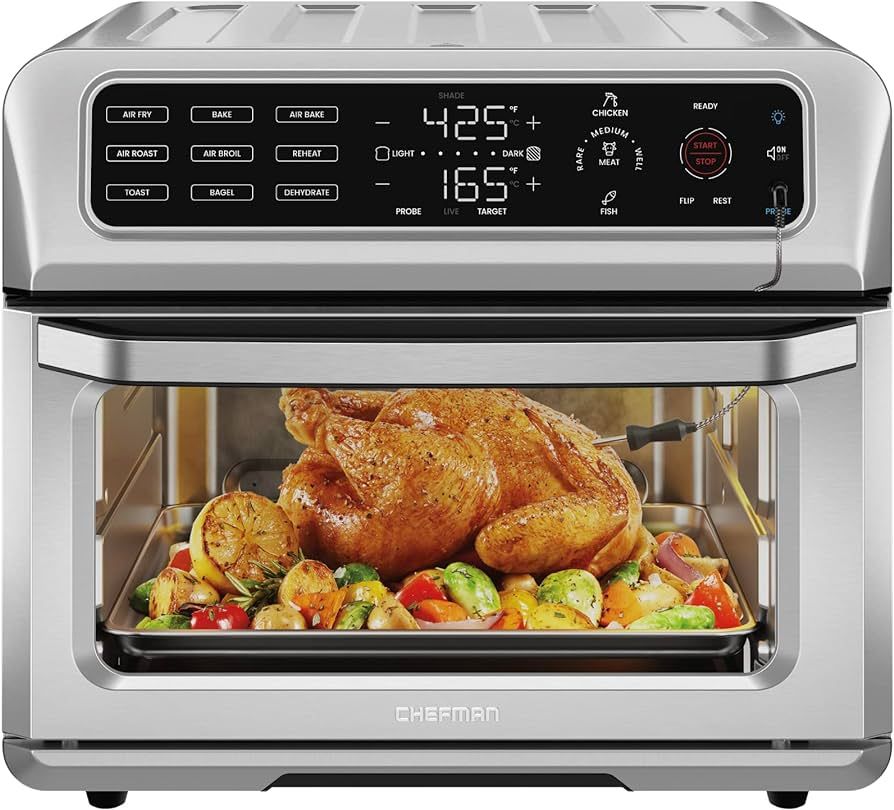Chefman Air Fryer Toaster Oven Combo with Probe Thermometer, 12-In-1 Stainless Steel Convection C... | Amazon (US)