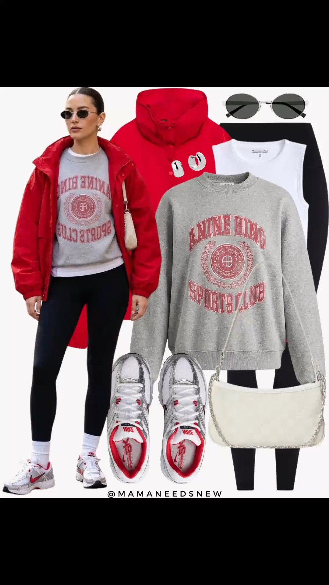 An early fall outfit with a funnel neck jacket, tank top, graphic sweatshirt, leggings, sneakers, shoulder bag ❤️

#LTKootd #LTKSeasonal #LTKSaleAlert
