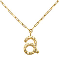 Sofia Crystal Sculpted Initial Necklace | Sequin