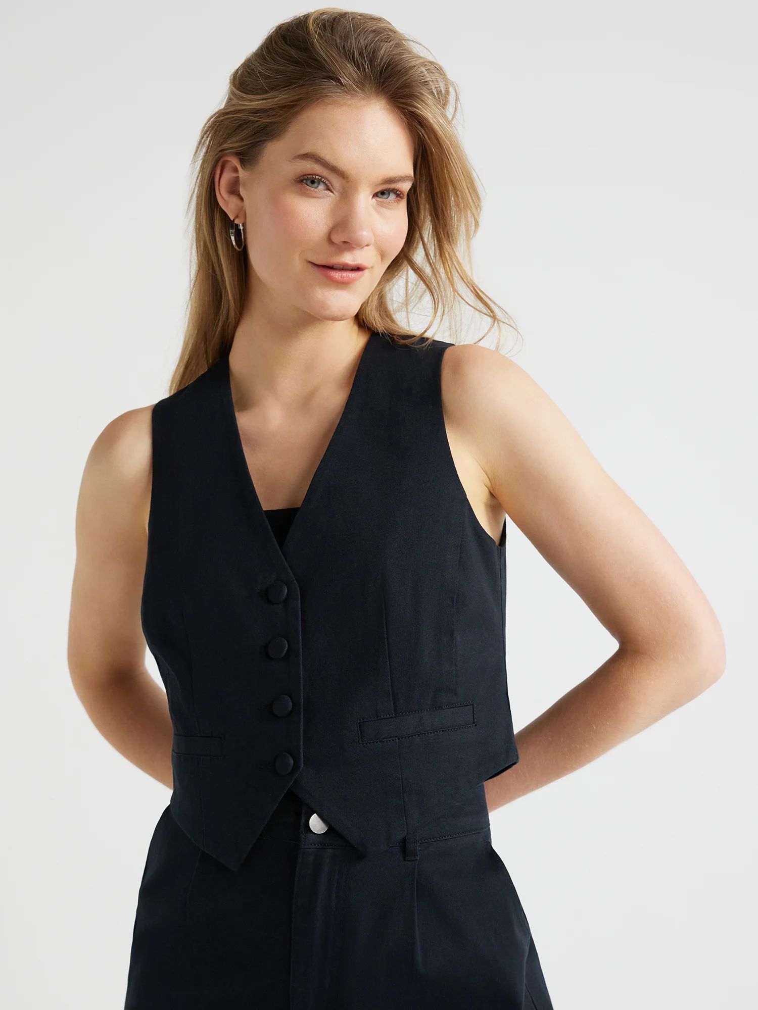 Scoop Women’s Tailored Vest, Sizes XS-XXL - Walmart.com | Walmart (US)