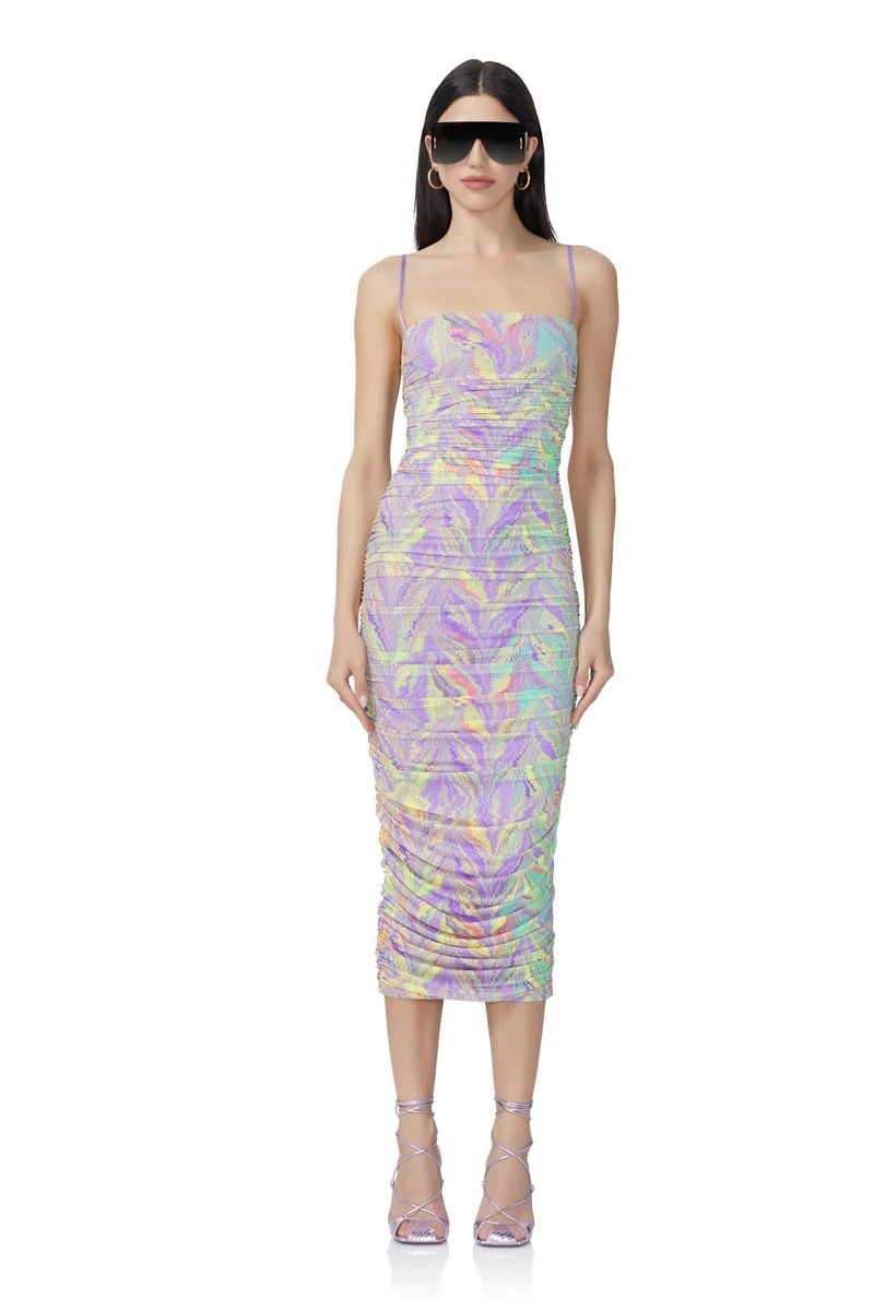 Hazel Midi Dress - Neon Citrus Swirl | ShopAFRM