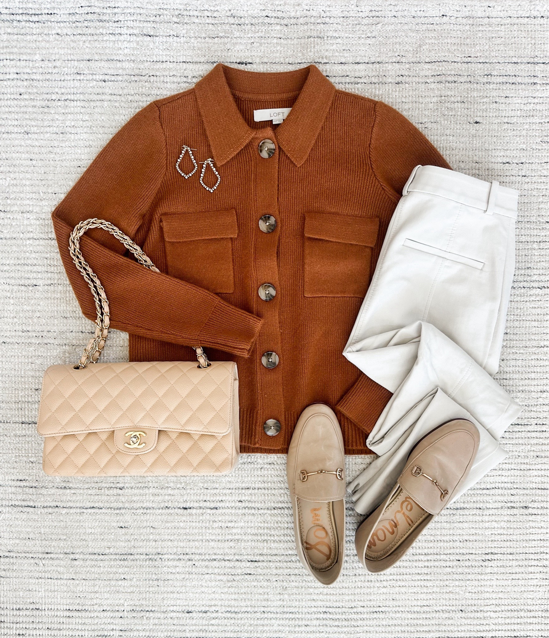 Fall every day outfit with orange sweater paired with cream pants and loafers for a classic look. Perfect for smart casual workwear! 

#LTKStyleTip #LTKSeasonal
