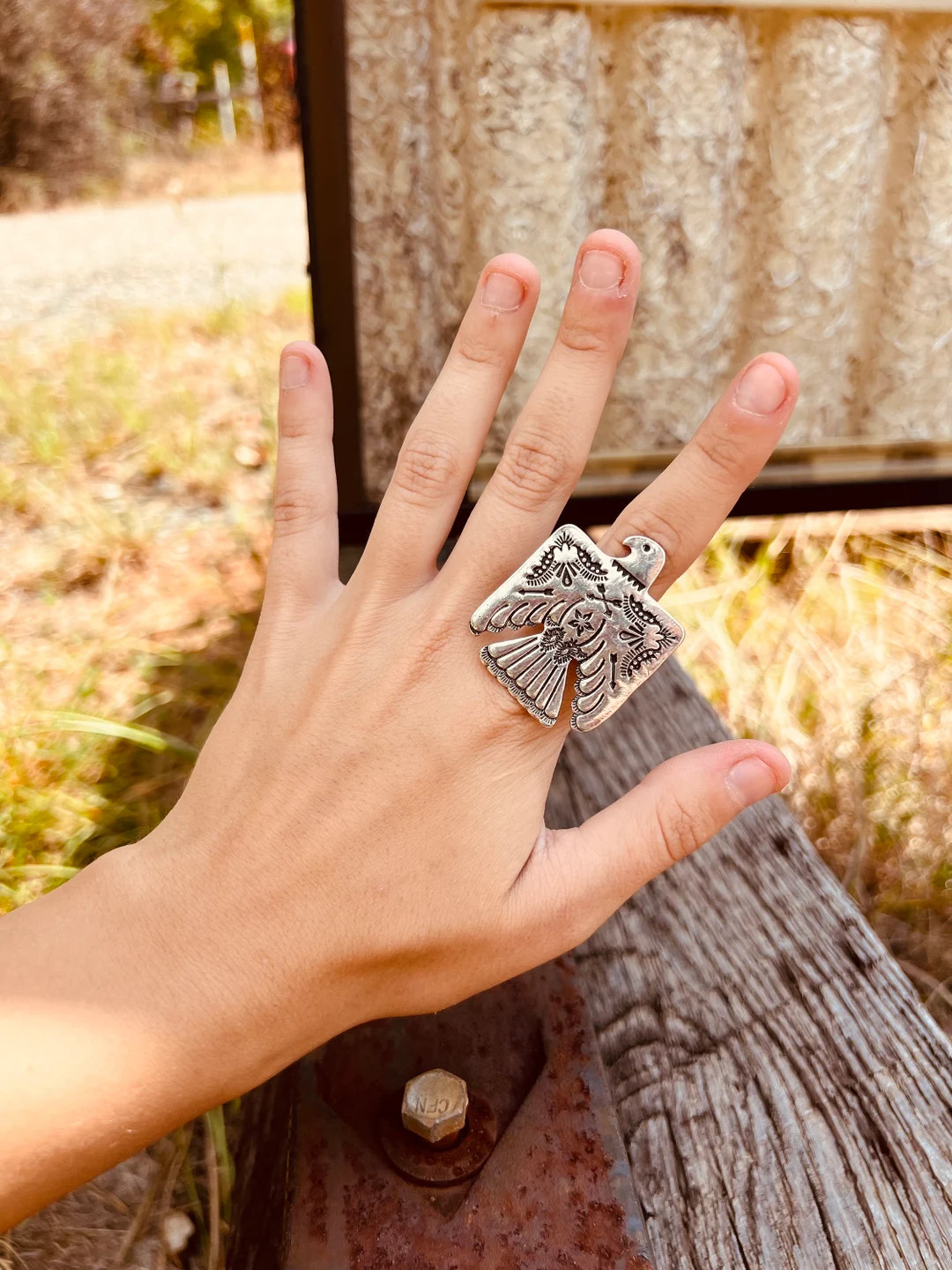 Silver Thunderbird Cuff Ring - Etsy | Etsy (US)