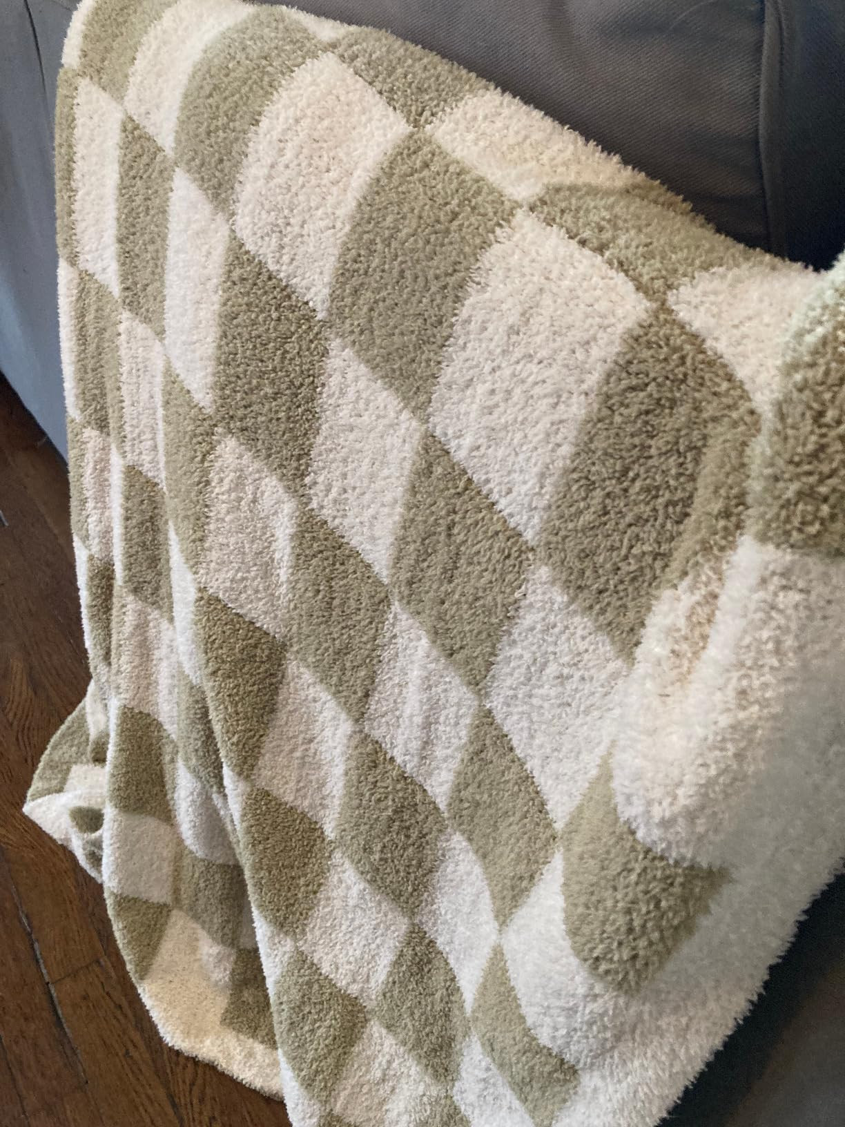 CozeCube Checkered Blanket, Ultra Soft Cozy Tan Brown Checkered Throw Blanket, Warm Fluffy Checkerboard Throw Blanket, Tan Brown and White Checkered Blanket for Home Decor, 50"x60", Khaki Tan | Amazon (US)