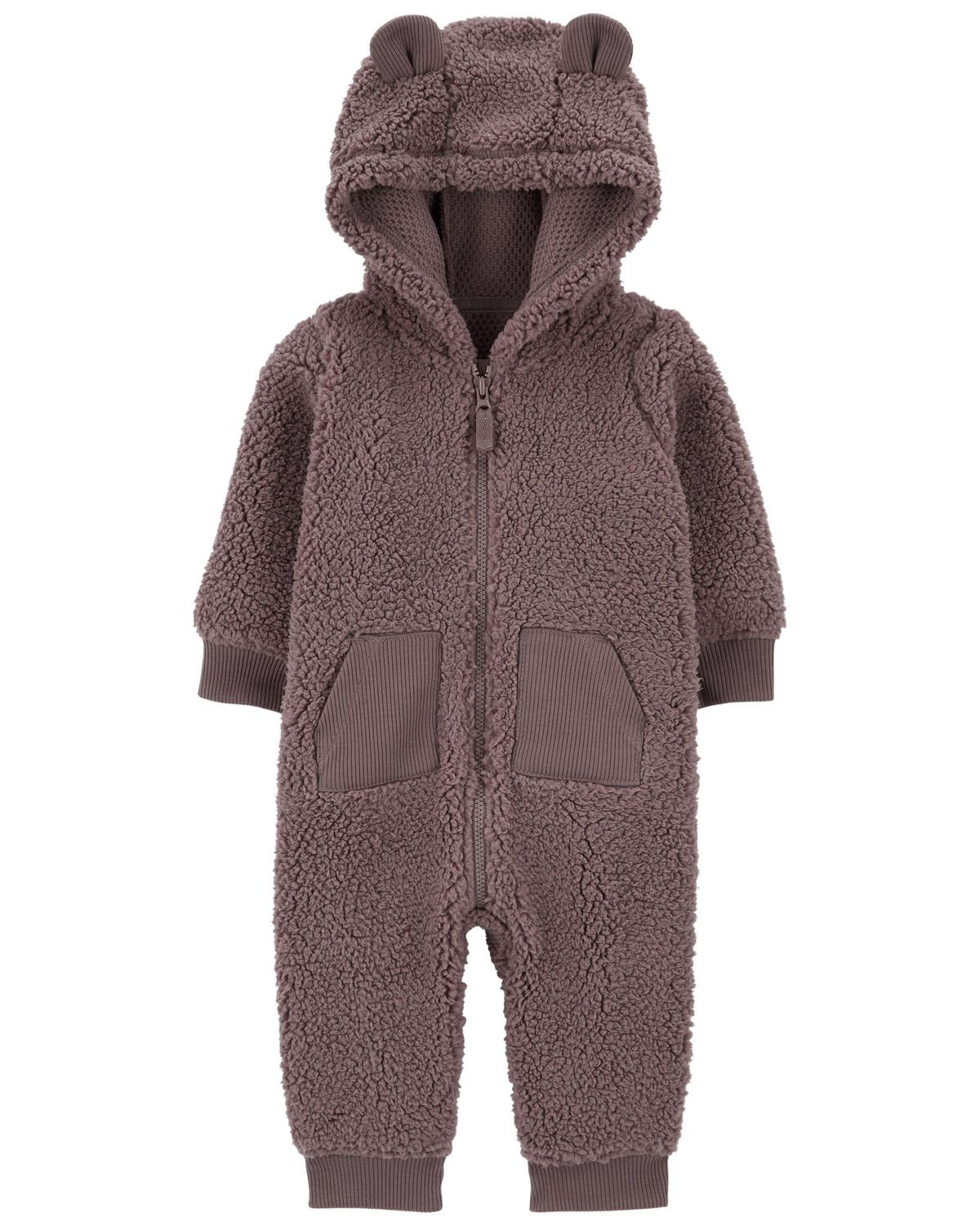 Brown Baby Bear Sherpa Jumpsuit | carters.com | Carter's