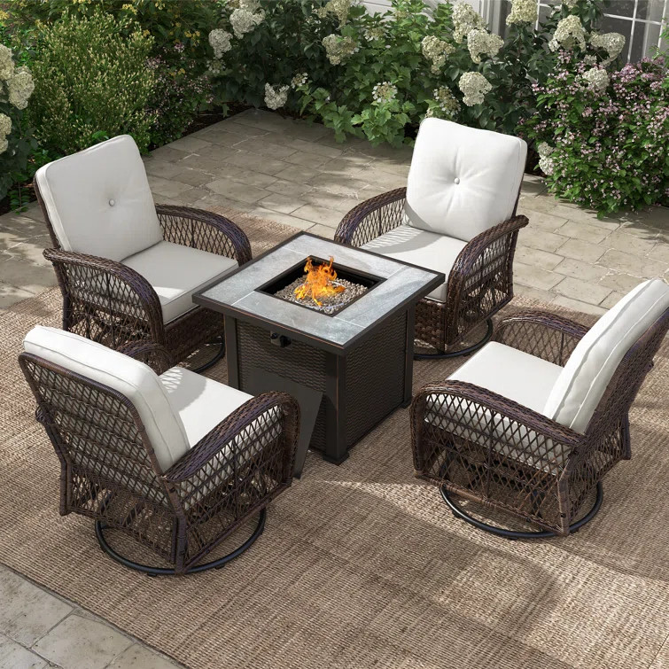 Tucci 4 - Person Outdoor Seating Group with Cushions | Wayfair North America